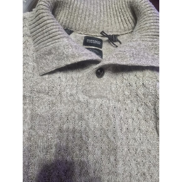 Buffalo David Bitton Watcher Sweater Men’s Size Large Beige Cable Knit Shawl... - Picture 8 of 14